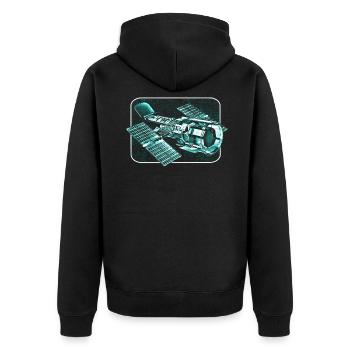Hubble Space Telescope - Unisex Premium Organic Zip Hoodie - black - Back - Nico (187cm)