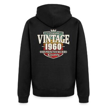 Vintage retro 1960 - Veste à capuche bio Premium Unisexe - noir - Dos - Nico (187cm)