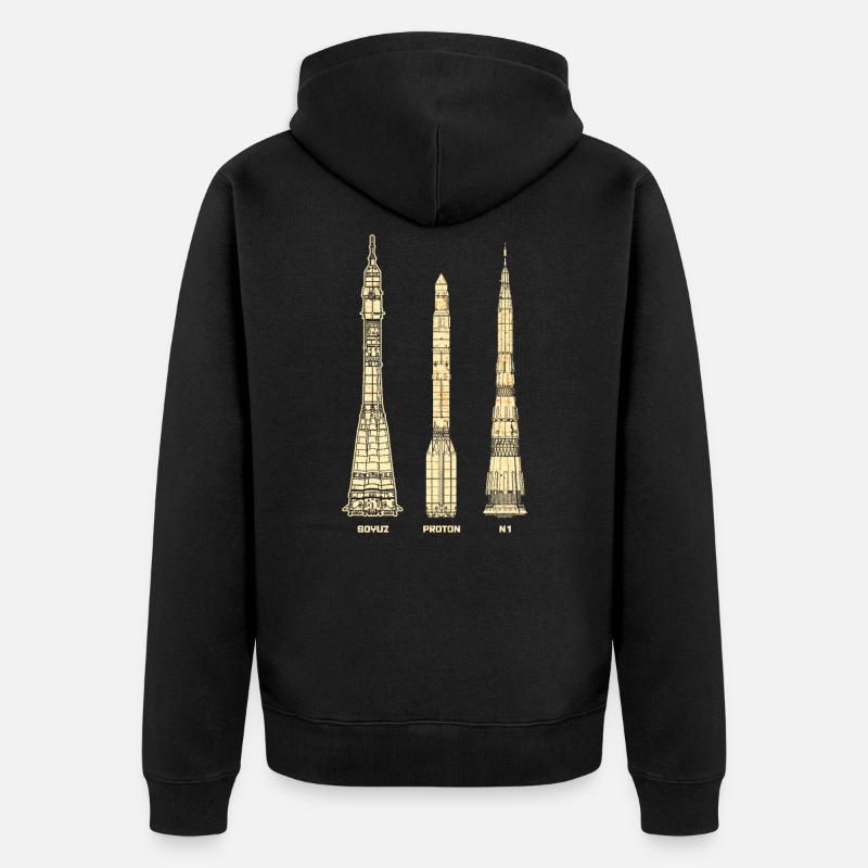 Missiles soviétiques - Veste à capuche bio Premium Unisexe - noir