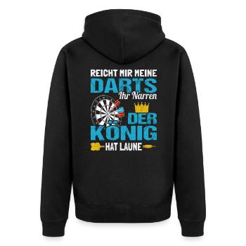 Reicht mir meine Darts Dartspieler Dartsport Dart - Unisex Premium Bio Zip Hoodie - Schwarz - Hinten - Nico (187cm)