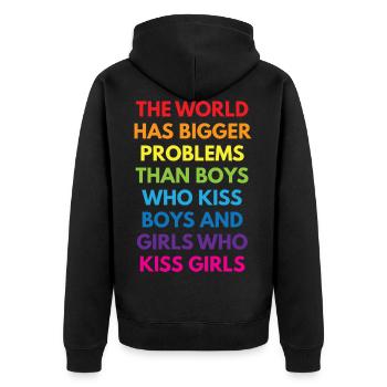 LGBTQ+ - Veste à capuche bio Premium Unisexe - noir - Dos - Nico (187cm)