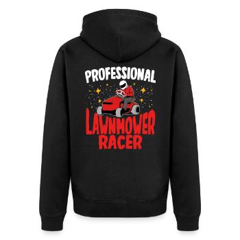 Professional Lawnmower Racer - Unisex Premium Organic Zip Hoodie - black - Back - Nico (187cm)