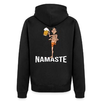 yoga pilates relaxation méditation soirée hommes - Veste à capuche bio Premium Unisexe - noir - Dos - Nico (187cm)