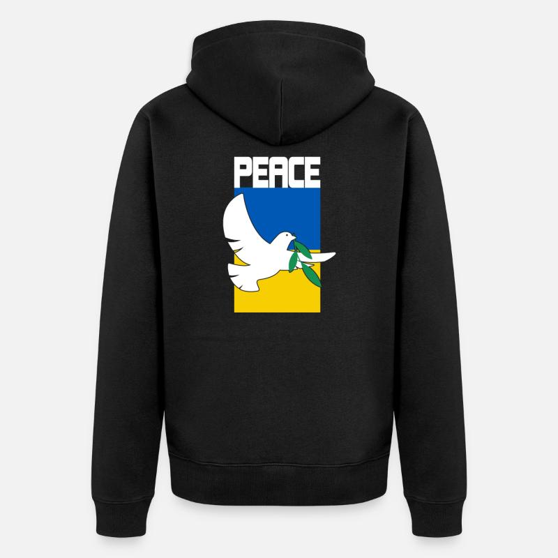 Ukraine Flagge Frieden Geschenkidee - Unisex Premium Bio Zip Hoodie - Schwarz
