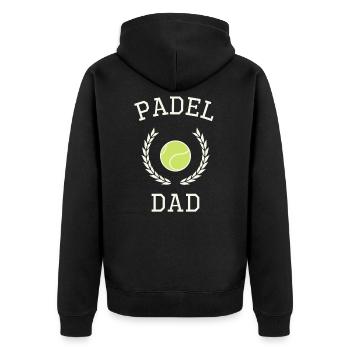 Padel Padelspieler Papa Padelsport Padelcourt - Unisex Premium Bio Zip Hoodie - Schwarz - Hinten - Nico (187cm)