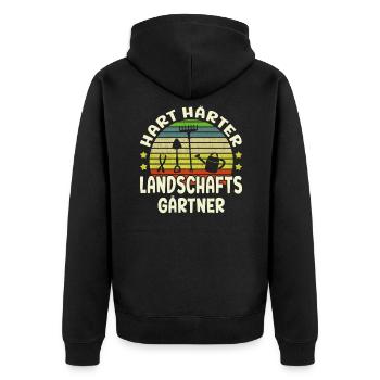 Hart Härter Landschaftsgärtner Garten Gärtner - Unisex Premium Bio Zip Hoodie - Schwarz - Hinten - Nico (187cm)