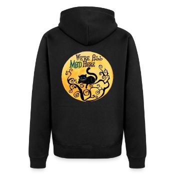 Nous sommes tous fous ici - Cheshire Cat - Veste à capuche bio Premium Unisexe - noir - Dos - Nico (187cm)