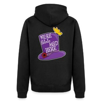 Nous sommes tous fous ici - Mad Hatter Top Hat - Veste à capuche bio Premium Unisexe - noir - Dos - Nico (187cm)