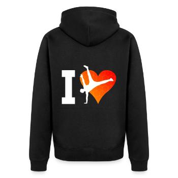 Bgirl Break Dance Femmes Hiphop Breakdance - Veste à capuche bio Premium Unisexe - noir - Dos - Nico (187cm)