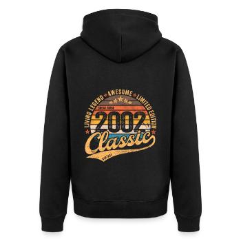 2002 Anniversaire Vintage Retro né en 2002 - Veste à capuche bio Premium Unisexe - noir - Dos - Nico (187cm)