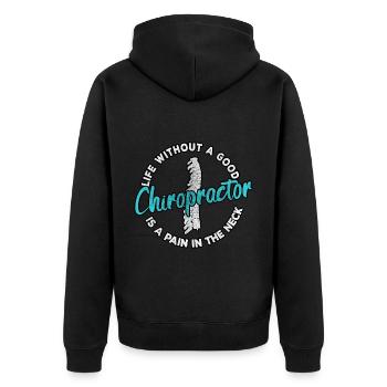 Chiropraticien Physiothérapeute Cou I Cadeau - Veste à capuche bio Premium Unisexe - noir - Dos - Nico (187cm)
