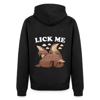 Lèche-moi Pangolin - Veste à capuche bio Premium Unisexe - noir - Dos - Nico (187cm)
