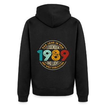 Geburtstag Legenden 1989 Jahrgang 1989 Geschenk - Unisex Premium Bio Zip Hoodie - Schwarz - Hinten - Nico (187cm)