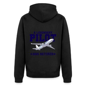 Pilote d’avion Fly Pension Stopped I Gift - Veste à capuche bio Premium Unisexe - noir - Dos - Nico (187cm)