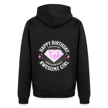 Conception d’anniversaire de fille géniale pour les femmes - Veste à capuche bio Premium Unisexe - noir - Dos - Nico (187cm)