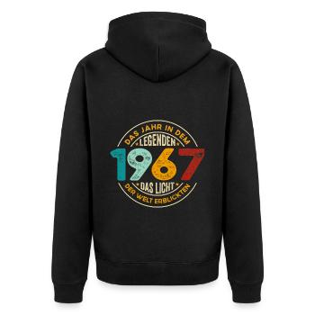 Geburtstag Legenden 1967 Jahrgang 1967 Geschenk - Unisex Premium Bio Zip Hoodie - Schwarz - Hinten - Nico (187cm)