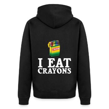 Crayon Box Colored Pencil Wax Case Wax Crayon - Unisex Premium Organic Zip Hoodie - black - Back - Nico (187cm)