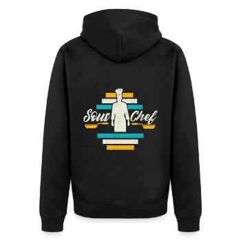 Cook -starred chef Gastro Restaurant - Unisex Premium Organic Zip Hoodie - black - Back - Nico (187cm)