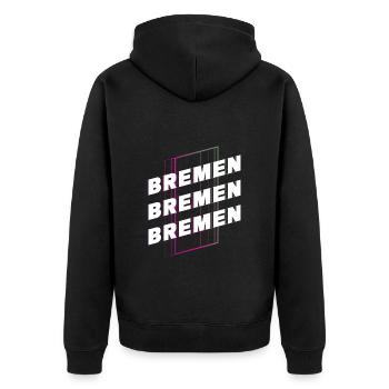 Brême Allemagne City Font Skyline Accueil - Veste à capuche bio Premium Unisexe - noir - Dos - Nico (187cm)