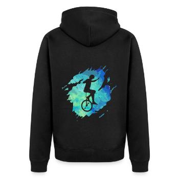 Monocycle monoroue vintage - Veste à capuche bio Premium Unisexe - noir - Dos - Nico (187cm)