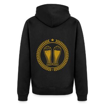 Bière - Mug à bière - Fête - Tente à bière - Festival folklorique - Veste à capuche bio Premium Unisexe - noir - Dos - Nico (187cm)