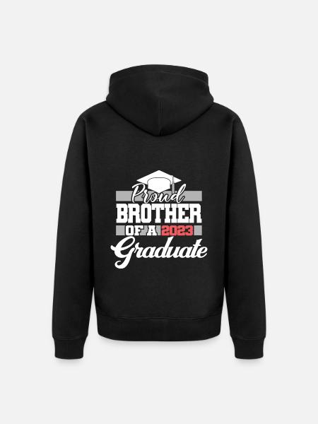 Stolzer Bruder eines Abschlussgeschenks 2023 - Unisex Premium Bio Zip Hoodie - Schwarz