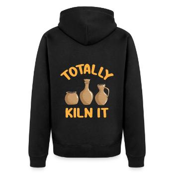 Totally Kiln It Funny Pottery - Unisex Premium Organic Zip Hoodie - black - Back - Nico (187cm)