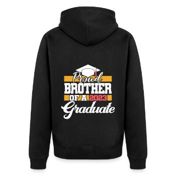 Fier frère d’un cadeau de fin d’études supérieures en 2023 - Veste à capuche bio Premium Unisexe - noir - Dos - Nico (187cm)