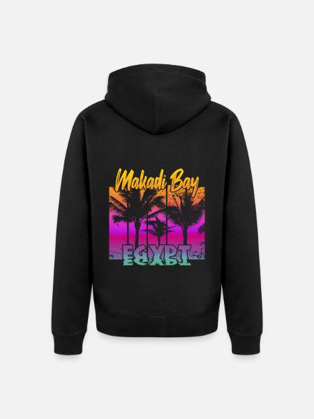 Makadi Bay Egypt - Unisex Premium Organic Zip Hoodie - black