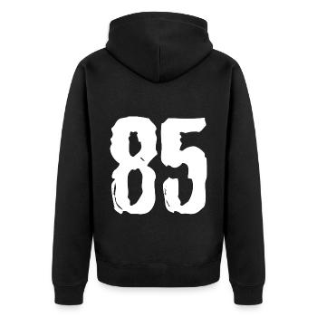 85 number jersey - Unisex Premium Organic Zip Hoodie - black - Back - Nico (187cm)