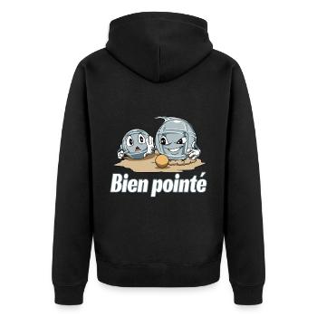 Petanque Petanque Geschenke für einen Petanque - Unisex Premium Bio Zip Hoodie - Schwarz - Hinten - Nico (187cm)
