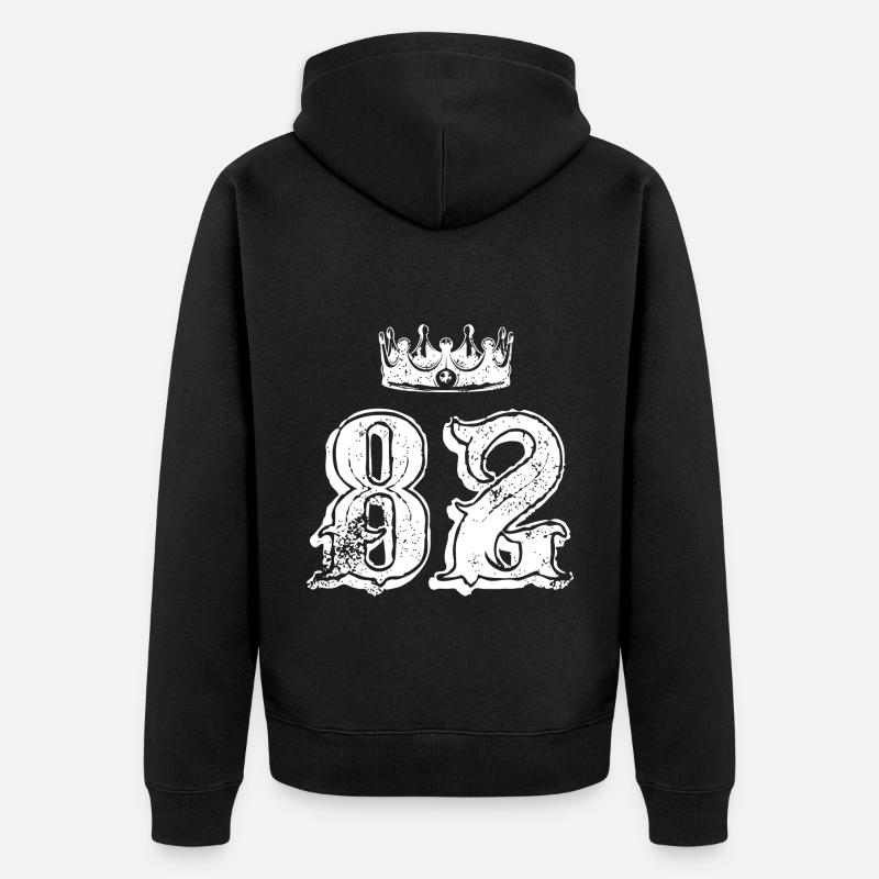 82 Couronne numérique - Veste à capuche bio Premium Unisexe - noir