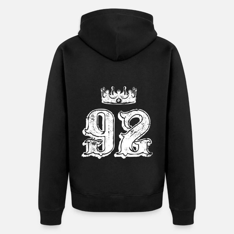 92 Couronne numérique - Veste à capuche bio Premium Unisexe - noir