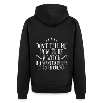 Witches - Unisex Premium Organic Zip Hoodie - black - Back - Nico (187cm)