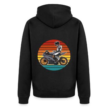 Motorcycle Lifestyle / Motorcycle / Motorcycles biker - Unisex Premium Organic Zip Hoodie - black - Back - Nico (187cm)
