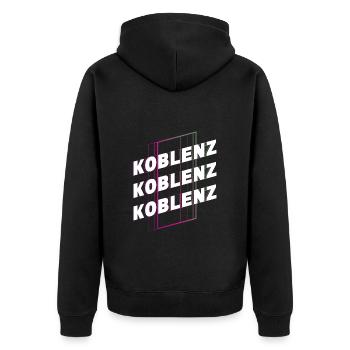Koblenz Germany City Font Skyline Home - Unisex Premium Organic Zip Hoodie - black - Back - Nico (187cm)