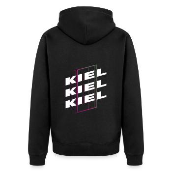 Kiel Germany City Font Skyline Home - Unisex Premium Organic Zip Hoodie - black - Back - Nico (187cm)