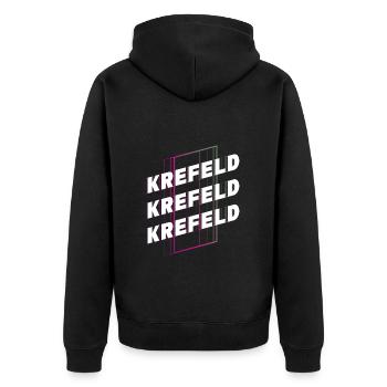 Krefeld Allemagne City Font Skyline Accueil - Veste à capuche bio Premium Unisexe - noir - Dos - Nico (187cm)