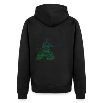 Kampfsport Damen Aikidoka Aikido Martial Arts - Unisex Premium Bio Zip Hoodie - Schwarz - Hinten - Nico (187cm)