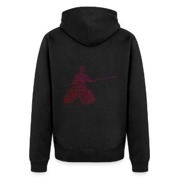 Aikido Aikidoka Damen Kampfsport Martial Arts - Unisex Premium Bio Zip Hoodie - Schwarz - Hinten - Nico (187cm)