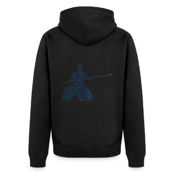 Martial Arts Aikidoka Men's Aikido Women's Fighting - Unisex Premium Organic Zip Hoodie - black - Back - Nico (187cm)