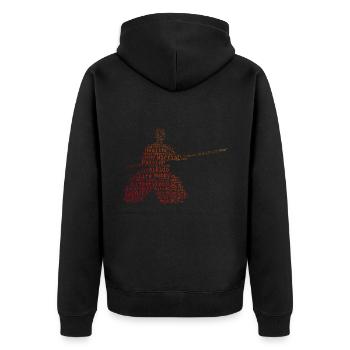 Men's Aikido Aikidoka Women's Martial Arts Martial Arts Martial Arts - Unisex Premium Organic Zip Hoodie - black - Back - Nico (187cm)