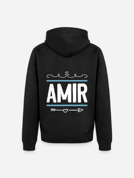 Amir - Unisex Premium Organic Zip Hoodie - black