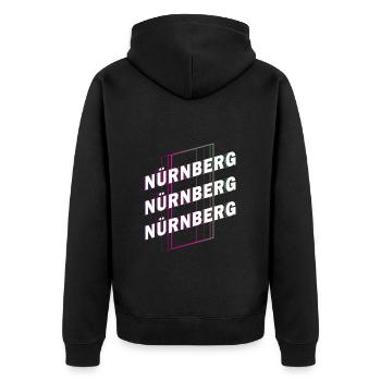 Nuremberg Allemagne City Font Skyline Accueil - Veste à capuche bio Premium Unisexe - noir - Dos - Nico (187cm)