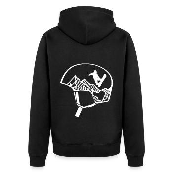 Montagne - Snowboard - (25) - Veste à capuche bio Premium Unisexe - noir - Dos - Nico (187cm)