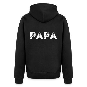 Papa coureur humour course à pied running jogging - Veste à capuche bio Premium Unisexe - noir - Dos - Nico (187cm)