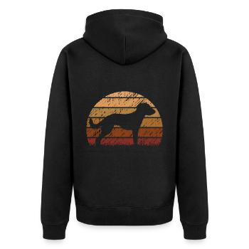 Bedlington Whippet Dog Vintage Silhouette - Veste à capuche bio Premium Unisexe - noir - Dos - Nico (187cm)