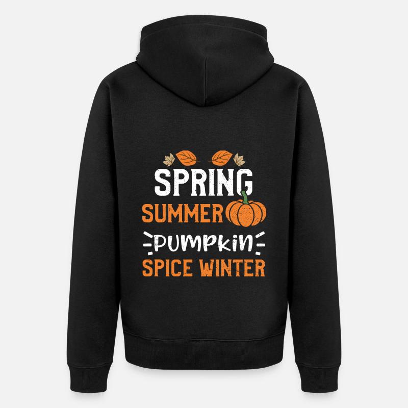 Printemps Eté Citrouille Spice Hiver - Veste à capuche bio Premium Unisexe - noir
