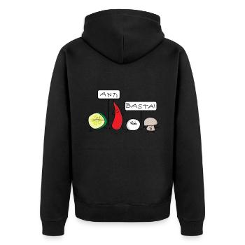 Anti Basta - Unisex Premium Bio Zip Hoodie - Schwarz - Hinten - Nico (187cm)
