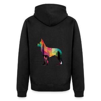 Beautiful dog - colorful dog - Unisex Premium Organic Zip Hoodie - black - Back - Nico (187cm)